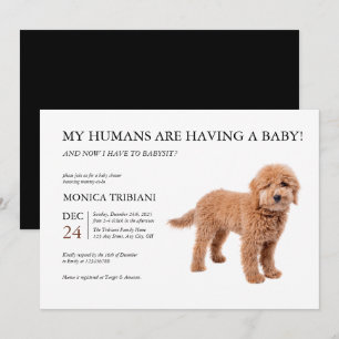 Golden Doodle Baby shower minimalistische uitnodig Kaart