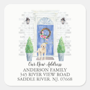 Golden Doodle Blue Doodle New Address Label Sticke