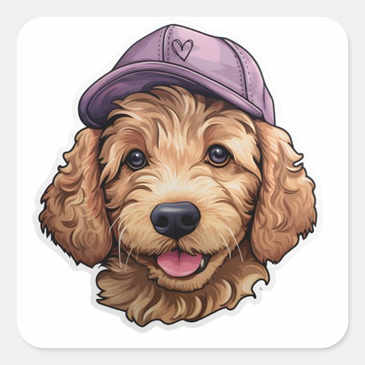 Golden Doodle Cap Kids Sticker Design stickers (Devant)