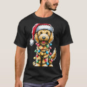 Golden Doodle Christmas Tree Xmas Dog Pajamas Gold T-shirt (Voorkant)