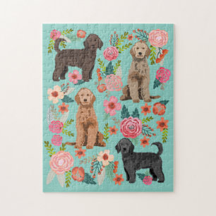 Golden Doodle Dog  Florals Legpuzzel