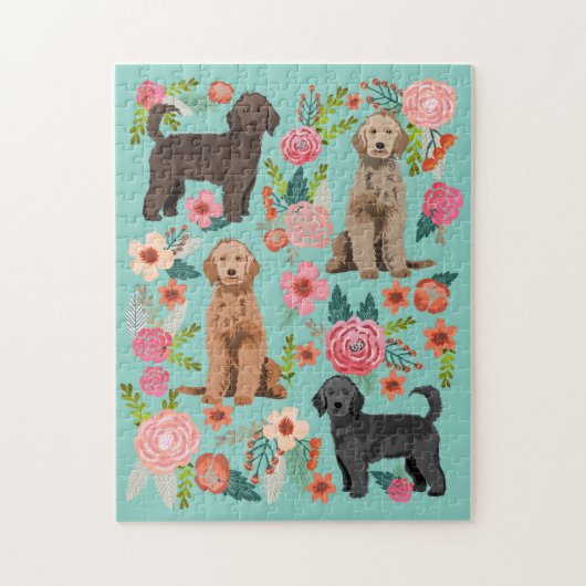 Golden Doodle Dog  Florals Legpuzzel (Verticaal)