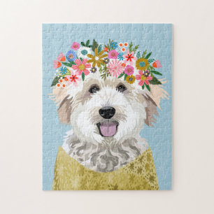 Golden Doodle Dog Flower Legpuzzel