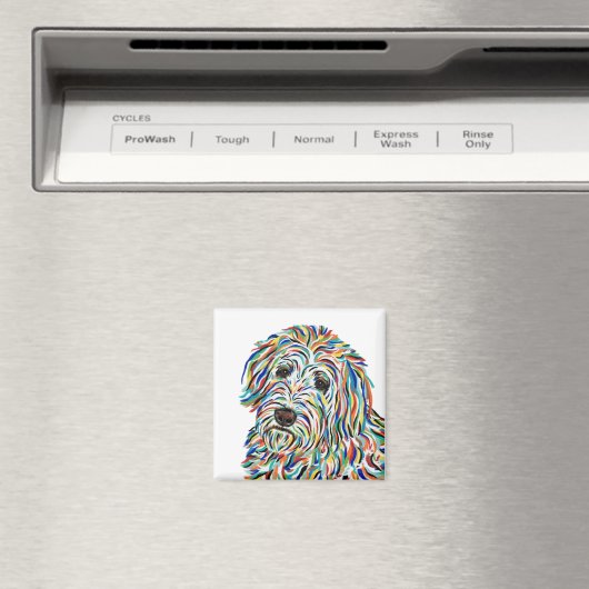 Golden Doodle Dog Magnet (In Situ (Lave-vaisselle))