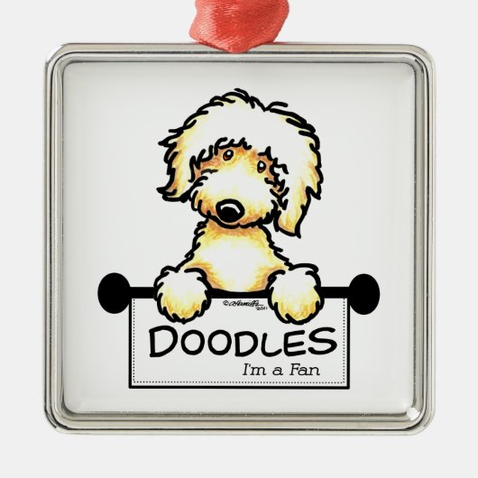 Golden Doodle Fan Metalen Ornament (Voorkant)