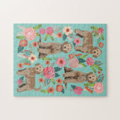 Golden Doodle Florals Dog Legpuzzel (Horizontaal)