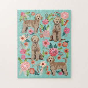Golden Doodle  Florals Dog Legpuzzel