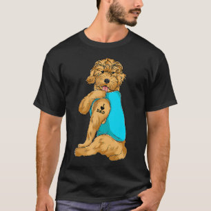 Golden Doodle Ik hou van papa Tattoo kleding hond  T-shirt