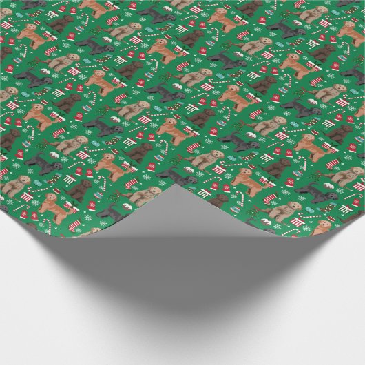 Golden Doodle-kerstinpakpapier Cadeaupapier (Hoek)