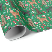 Golden Doodle-kerstinpakpapier Cadeaupapier (Rol Hoek)