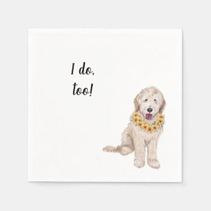 Golden Doodle met Lei Custom Cocktail Napkin Servet
