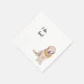 Golden Doodle met Lei Custom Cocktail Napkin Servet (Hoek)
