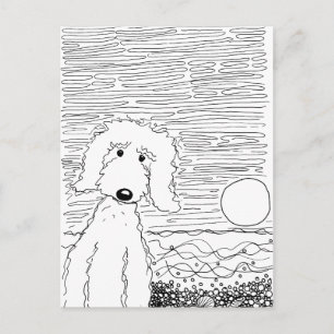 Golden Doodle op het strand Briefkaart
