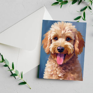 Golden Doodle Peinture aquarelle de chien Carte