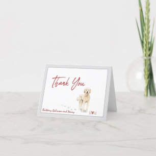 Golden Doodle Pet Dog Personaliseer Bone Ribbon Bedankkaart