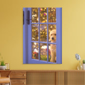 Golden Doodle pupil die een glazen deur uitkijkt m Canvas Afdruk (Insitu (Woonkamer))