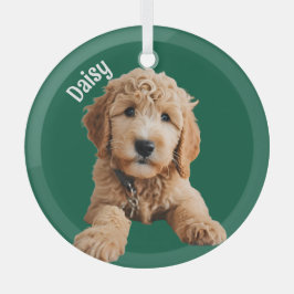 Golden Doodle Puppy Glas Ornament