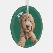 Golden Doodle Puppy Glas Ornament (Voorkant Rechts)