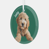 Golden Doodle Puppy Glas Ornament (Voorkant links)