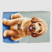 Golden Doodle Puppy Golfhanddoek (Horizontaal)
