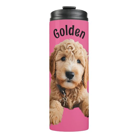 Golden Doodle Puppy Thermosbeker (Voorkant)