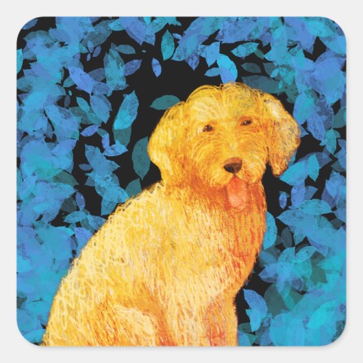 Golden Doodle Vierkante Sticker (Voorkant)