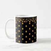 Golden Dot Confetti op zwart Koffiemok (Links)