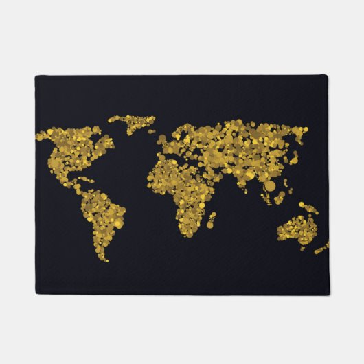 Golden Dot Wereldkaart Deurmat (Voorkant)