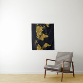 Golden Dot Wereldkaart Wandkleed (In situ)