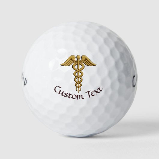Golden Double Snake Caduceus Golfballen (Voorkant)