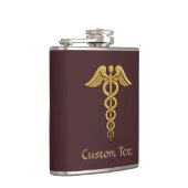 Golden Double Snake Caduceus Heupfles (Rechts)