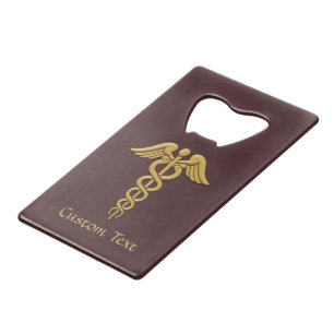 Golden Double Snake Caduceus Kredietkaart Flessenopener