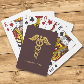 Golden Double Snake Caduceus Pokerkaarten