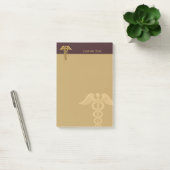 Golden Double Snake Caduceus Post-it Notes (Bureau)