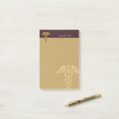 Golden Double Snake Caduceus Post-it Notes (Sur un bureau)