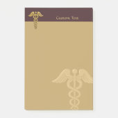 Golden Double Snake Caduceus Post-it Notes (Devant)