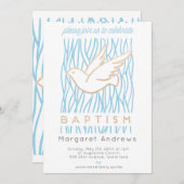 Golden Dove Baptism Invitation religieuse (Devant / Derrière)