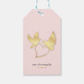 Golden Doves met een gulden hart, Gentle Love Cadeaulabel (Achterkant)