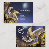 GOLDEN DRAGON BLUE TOPAZ Monogram Visitekaartje (Voorkant / Achterkant)