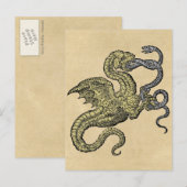 Golden Dragon Fighting Snake Briefkaart (Voorkant / Achterkant)