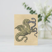 Golden Dragon Fighting Snake Briefkaart (Staand voorkant)