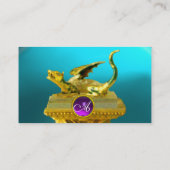 GOLDEN DRAGON GEM MONOGRAM, blauwe paarse amethist Visitekaartje (Achterkant)