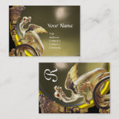 GOLDEN DRAGON GRAY AGATE Monogram Visitekaartje (Voorkant / Achterkant)