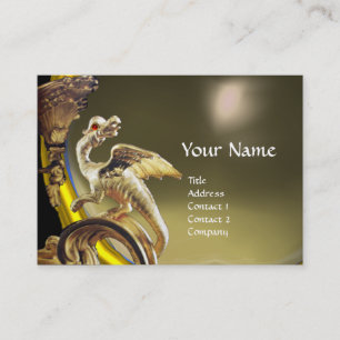 GOLDEN DRAGON GRAY AGATE Monogram Visitekaartje