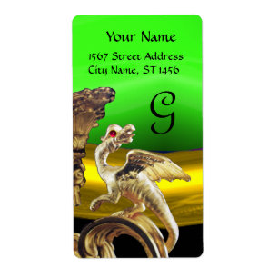 GOLDEN DRAGON GREEN EMERALD Monogram Etiket