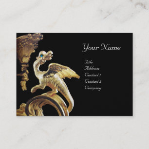 GOLDEN DRAGON IN BLACK Monogram Gold Metallic Visitekaartje