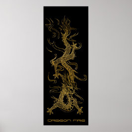 Golden Dragon Long Art Poster