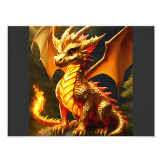 "Golden Dragon Majesty - Foto uitbreiding" Afdruk