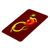 Golden Dragon met groot rood hart Magneet (Linkerzijde)