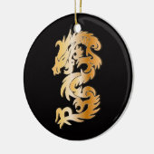 Golden Dragon op Black Keramisch Ornament (Links)
